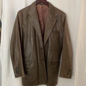 Banana Republic Leather Datk Brown Jacket Blazer